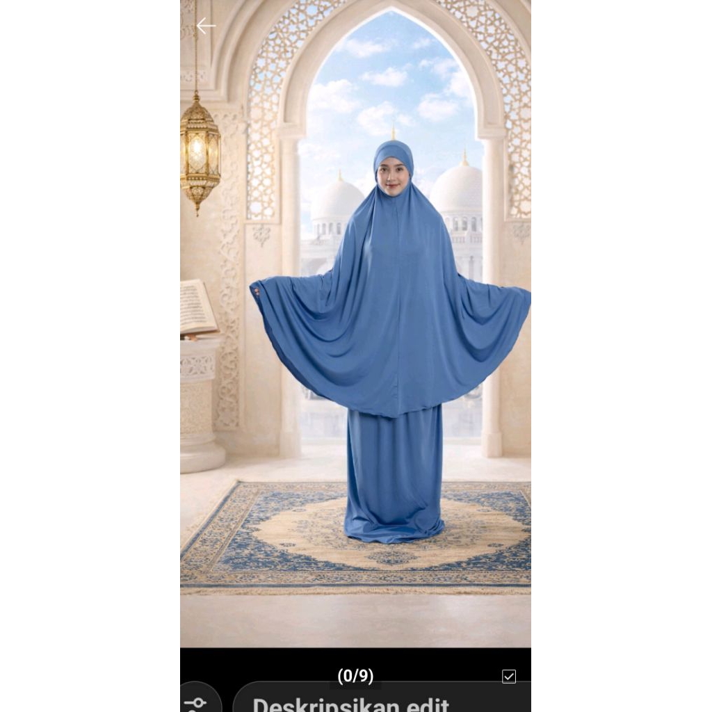 Mukena Bahan Jersey Menutup Dagu