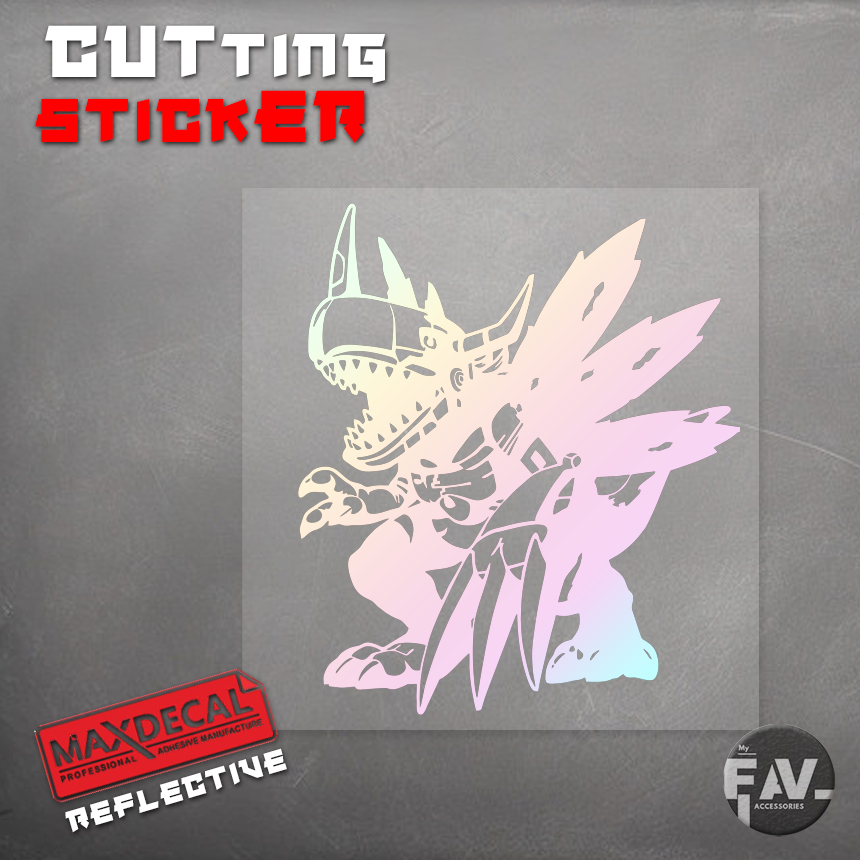 CUTTING STICKER ANIME DIGIMON KARAKTER METALGREYMON STICKER MOTOR MOBIL