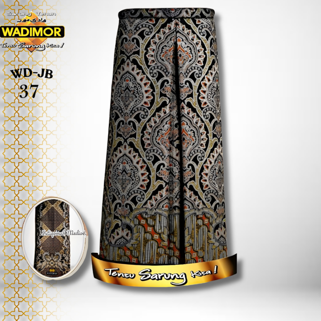 Sarung Wadimor Hitam Batik Polos Anti luntur Tidak Mudah Kusut Pria Dewasa