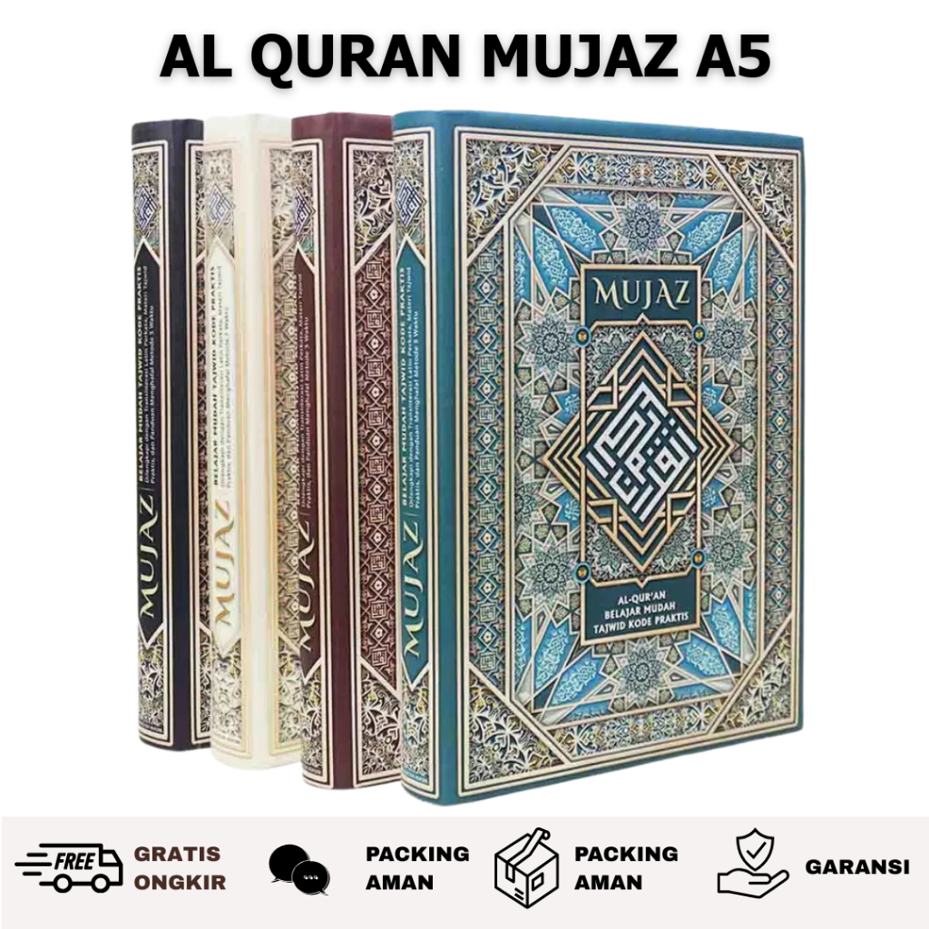ALIQA Al Qur'an Mujaz A5 Tajwid Praktis Transliterasi Latin Bonus Buku Dzikir 4 Warna