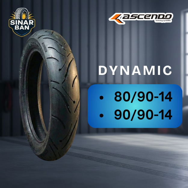 ASCENDO DYNAMIC 80/90-14 90/90-14 BAN MOTOR MATIC RING 14 TUBELESS ORI SNI
