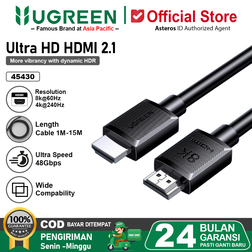 UGREEN Kabel HDMI 2.1 8K 60hz 4K 240hz HDCP2.2 48Gbps Ultra High Speed