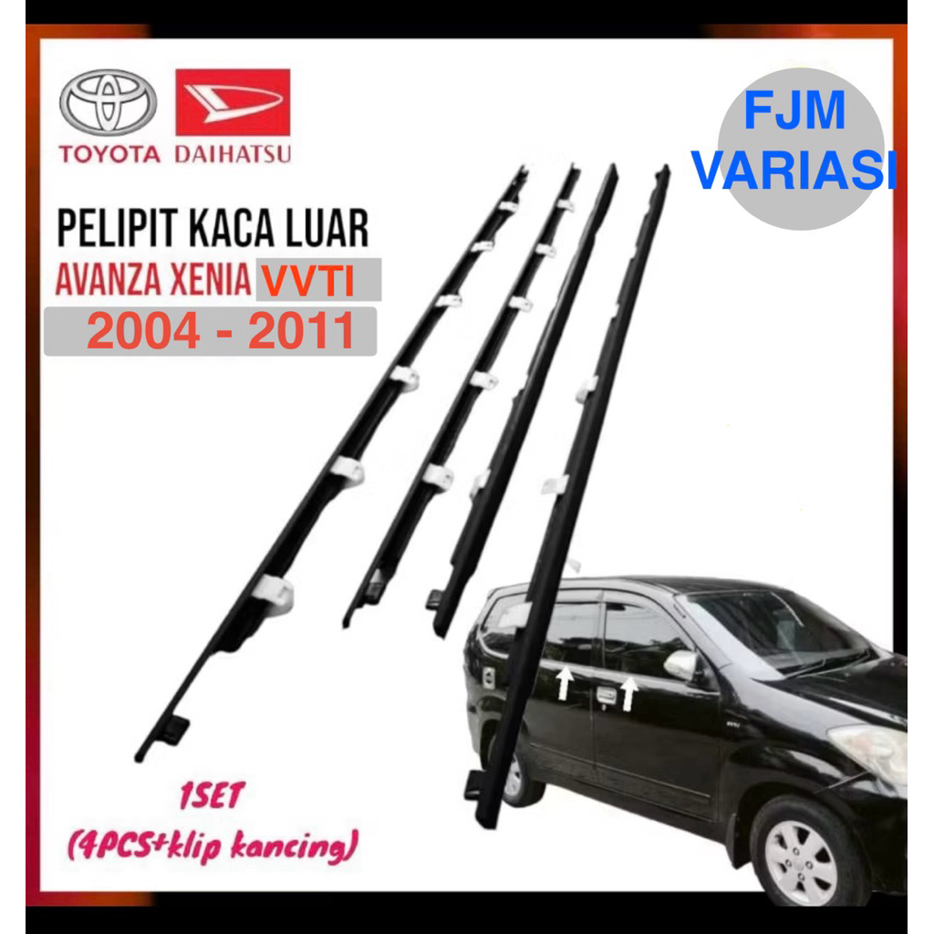 KARET PINTU KACA SAMPING PELIPIT PLIPIT WATER STRIP SEMUA MOBIL AVANZA E G S VVTI LAMA DAIHATSU XENI