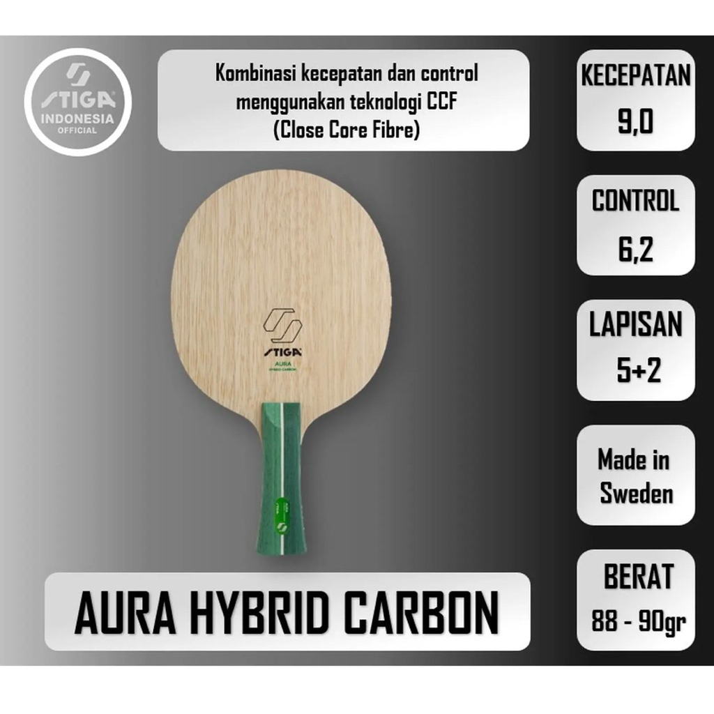 Bat Stiga AURA HYBRID CARBON FL