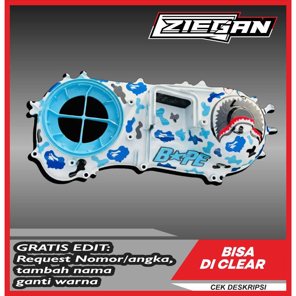 STIKER CVT ARM NMAX AEROX PCX MOTIF BAPE BIRU