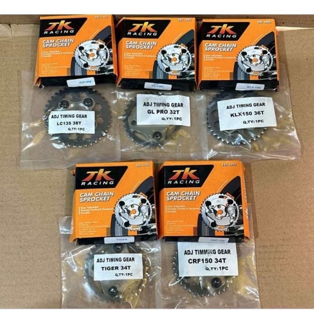 Gigi Sentrik Gigi Timing Geser Ori100% TK RACING crf150 klx150 tiger megapro gl pro series seri neot