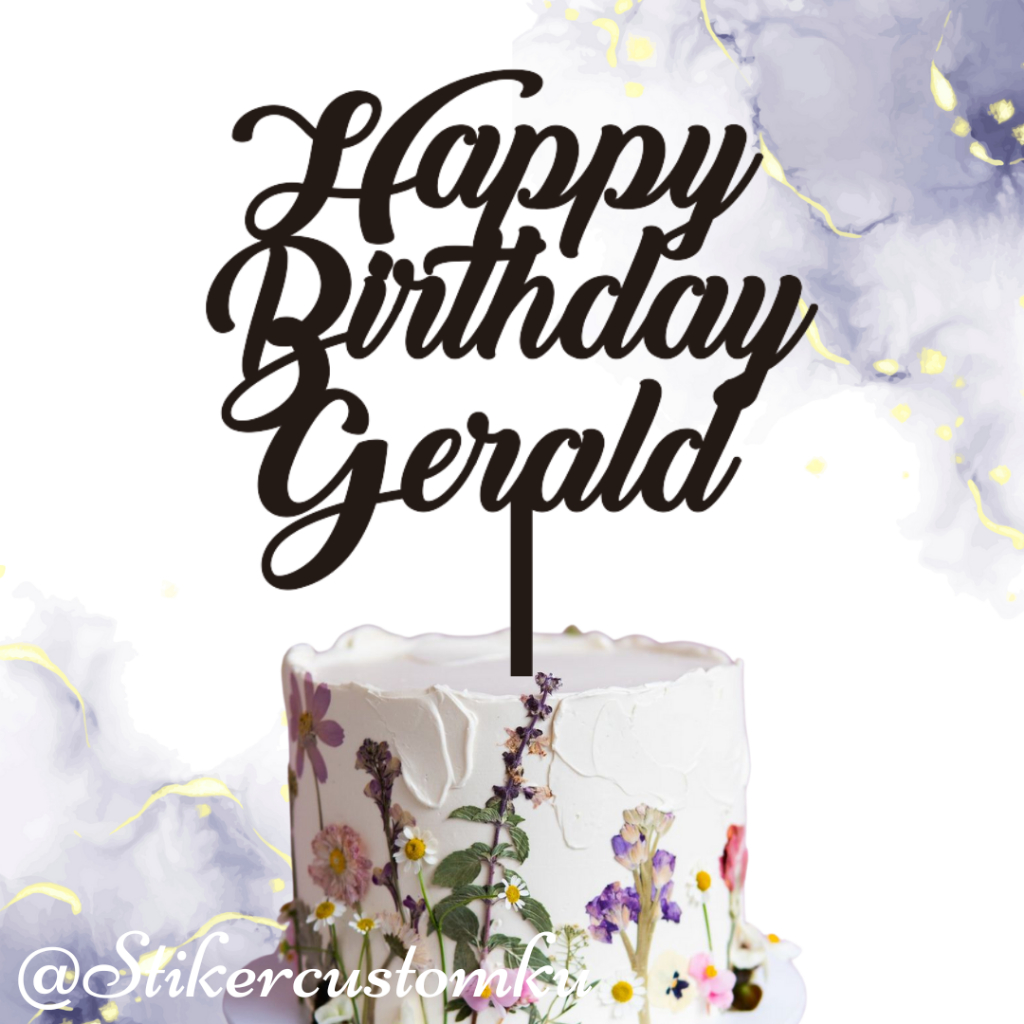 Custom Topper Akrlik Happy Birthday Nama Custom Topper Akrilik Untuk Kue ulang Tahun Topper Happy Bi