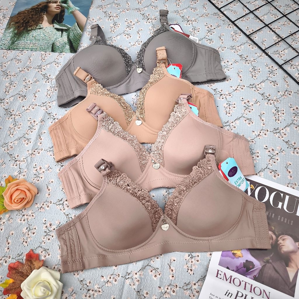Bra piaoli tanpa kawat (833) Bh cup sedang model semi push up Piaoli