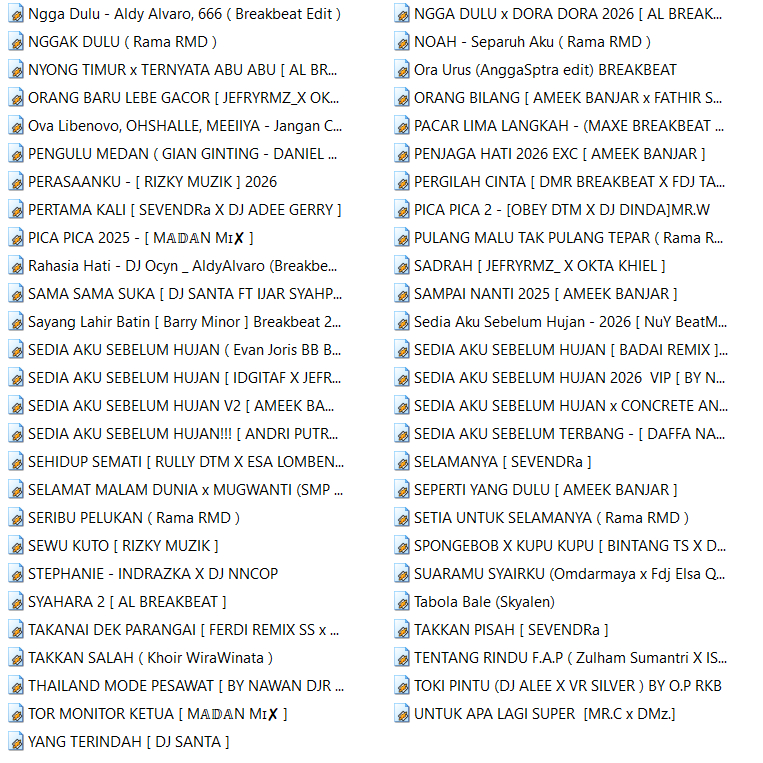 NEW  BreakBeat 2026 - Single Mixing DJ 250 Tracklist