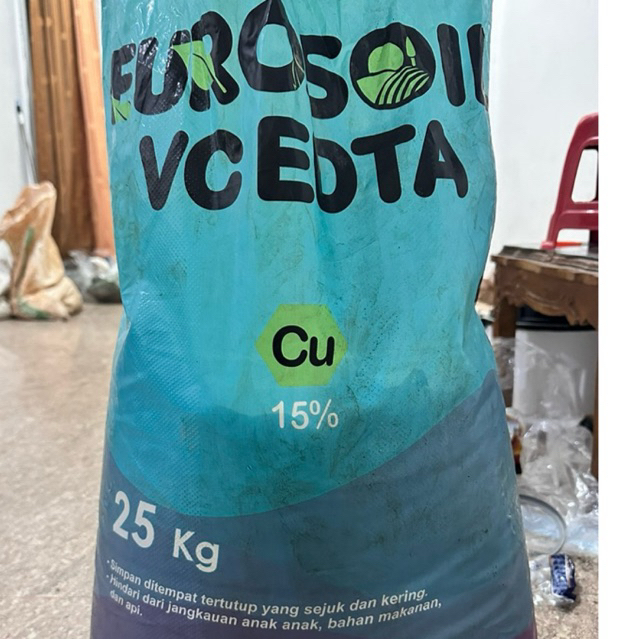 25kg Copper Eurosoil VC EDTA. 1 karung pupuk copper, Pupuk Cu
