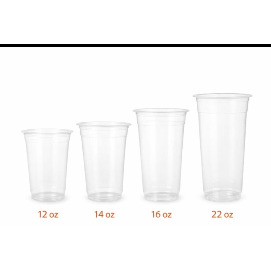 Cup Oz Gelas Plastik Bening Polos Untuk Minuman Es, Kolak, Bubur Sedia Berbagai Ukuran Merek Tongmas