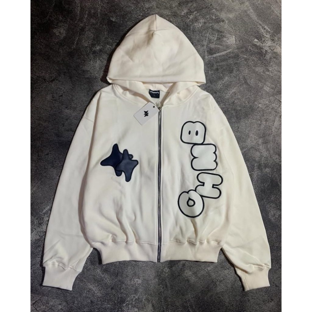 Zipper Hoodie Sensational White Chambre De Lavain