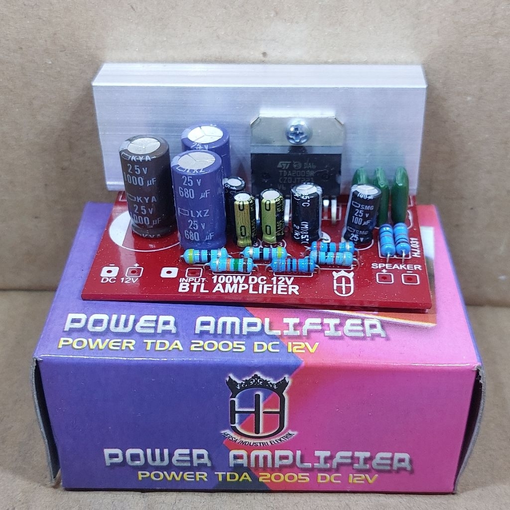 kit power amplifier mono BTL 100watt DC 12volt ic TDA2005