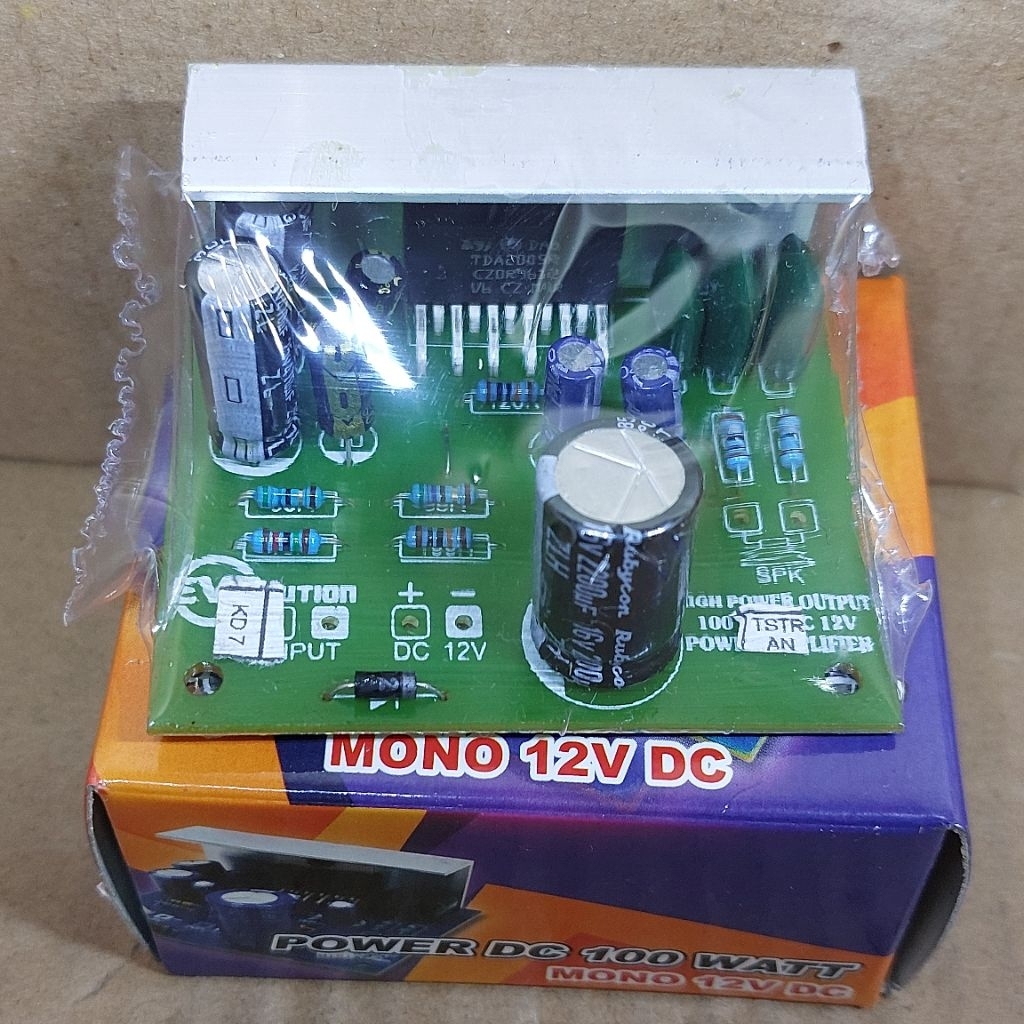 kit power amplifier mono BTL 100watt DC 12volt ic TDA2005 product By EVOLUTION