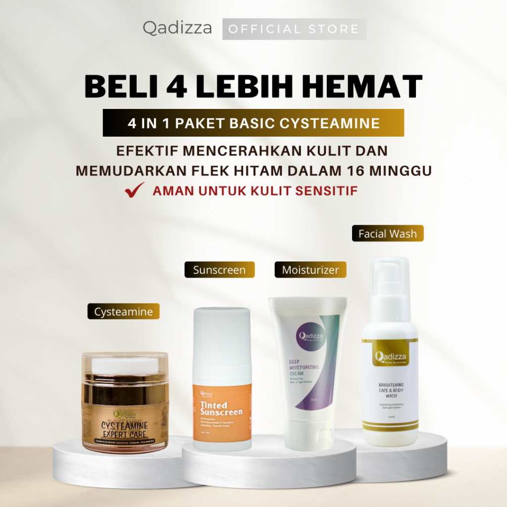 QADIZZA PAKET BASIC CYSTEAMINE EXPERT 5% Micellar Cysteamine (4 in 1 FACIAL WASH + MOISTURIZING CREA