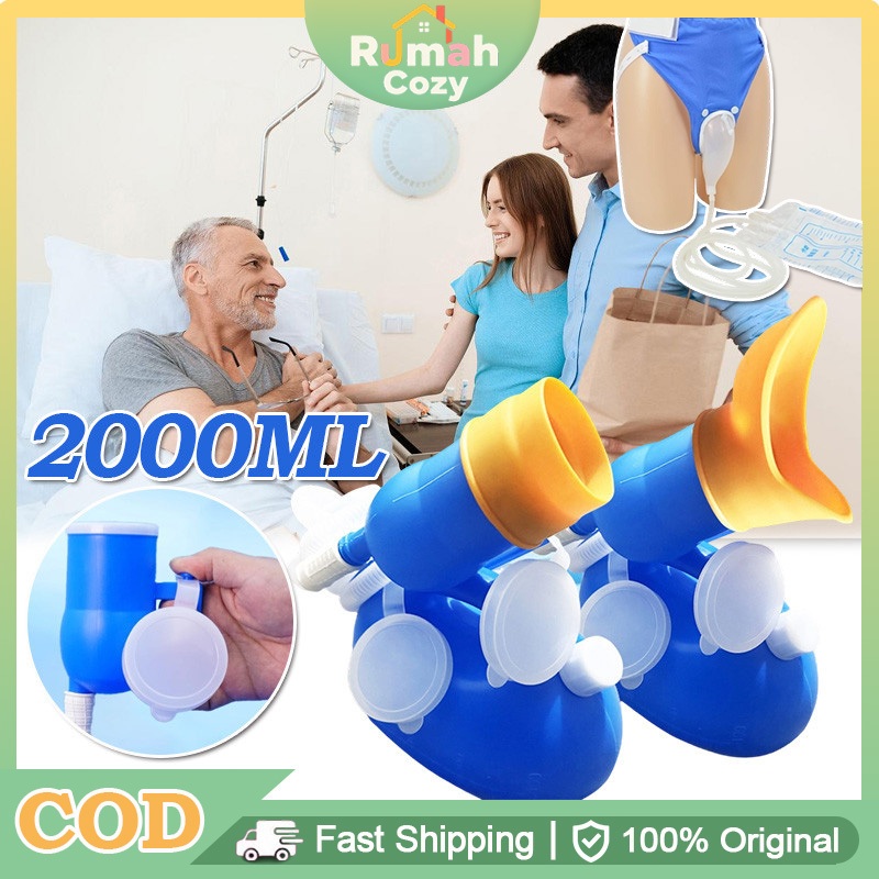 Urinal Plastik Tutup Berujung Ganda Pispot Wadah Kencing Wadah Urine Urin Kapasitas Besar Pispot Uri