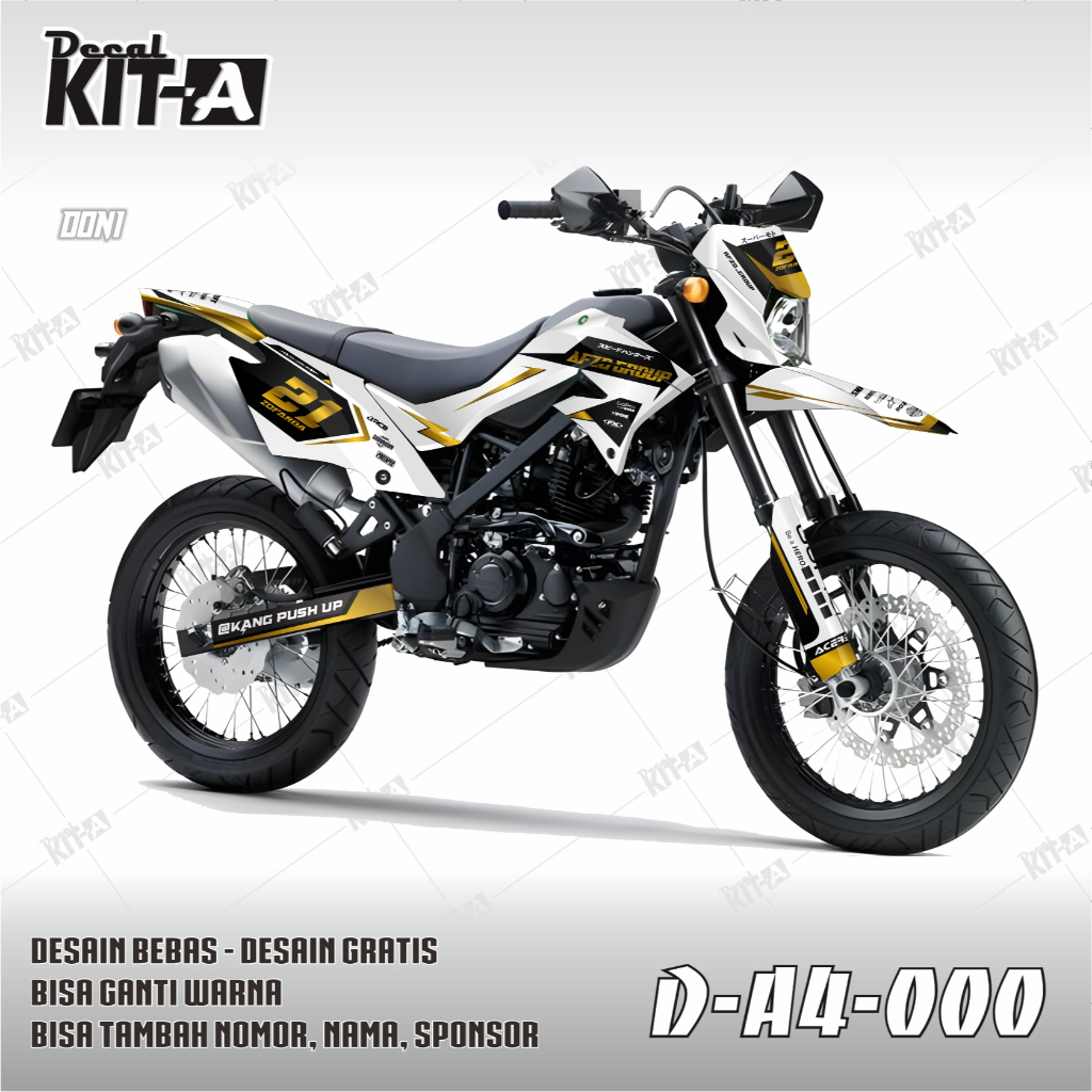 Decal Sticker KLX Dtracker Stiker motor DTX full body desain minimalis cutting gold