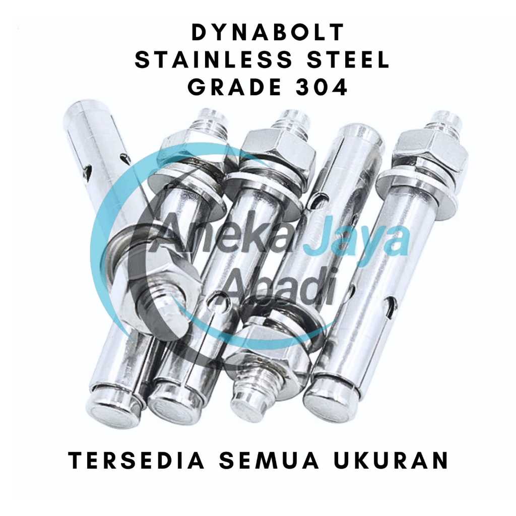 Dynabolt Stainless Steel 304 M10X70 / M10X80 / M10X90 / M10X100 / M10X110 / M10X120 / M10X150 MATA B