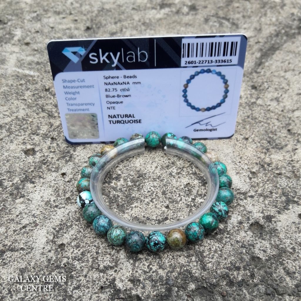 Natural Pirus Turquoise Gelang Batu Akik NTE No Treatment Include Certificate Memo