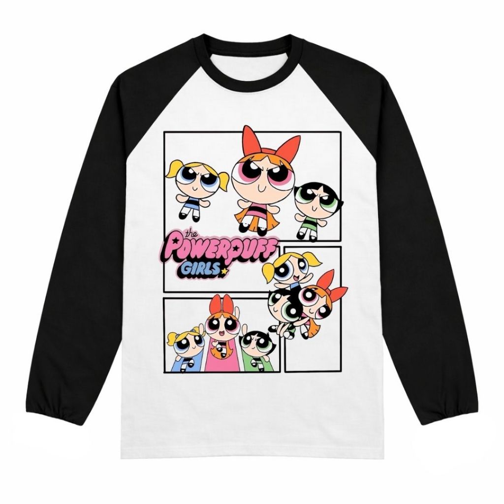 Psycho Crucify "The Powerpuff Girls" Raglan Long Sleeve | Kaos Raglan Lengan Panjang | Kaos Pria Wan