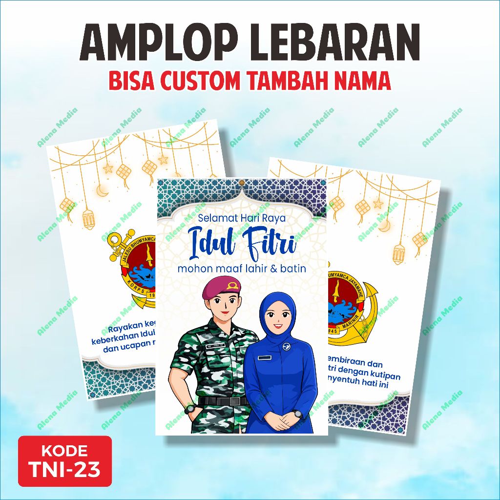 [ISI 10 BIJI] TNI.23 - Amplop Idul Fitri MARINIR TNI AL JALASENASTRI TNI AL | Amplop Lebaran Custom 