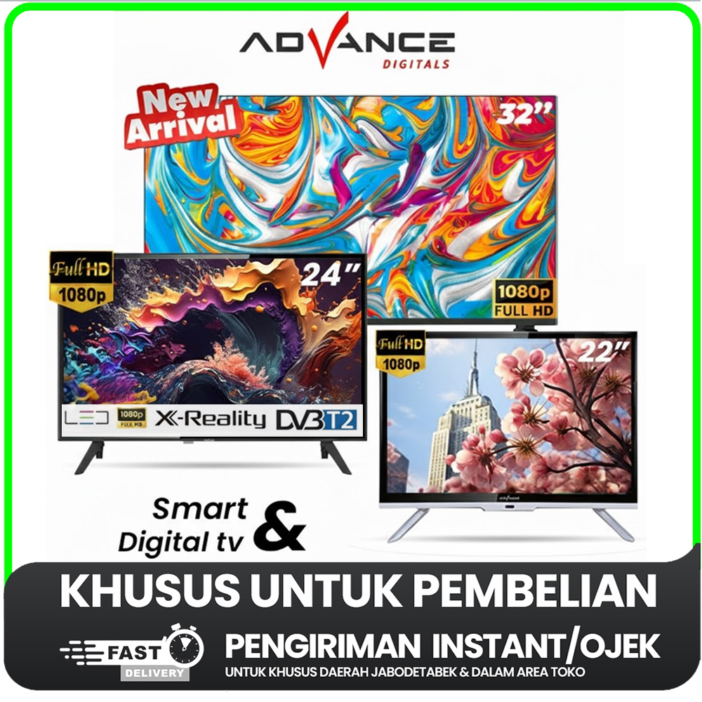 [KHUSUS INSTANT] ANDROID TV ADVANCE LED TV ADVANCE ADV-3203A 32 INCH - FULL HD TV DIGITAL TV FRAMELE