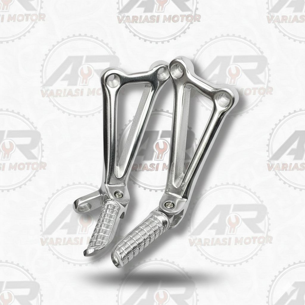 Footstep Pijakan Kaki Belakang Ninja R_Postep Power Belakang Ninja R (Silver) Alumunium Tebal
