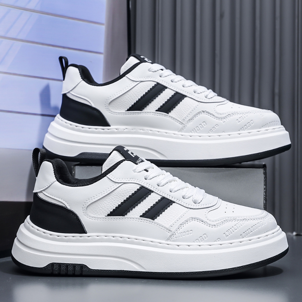 Sepatu Sneakers Rock Valley Original Putih dan Cokelat Ukuran 39-44 QNA2521