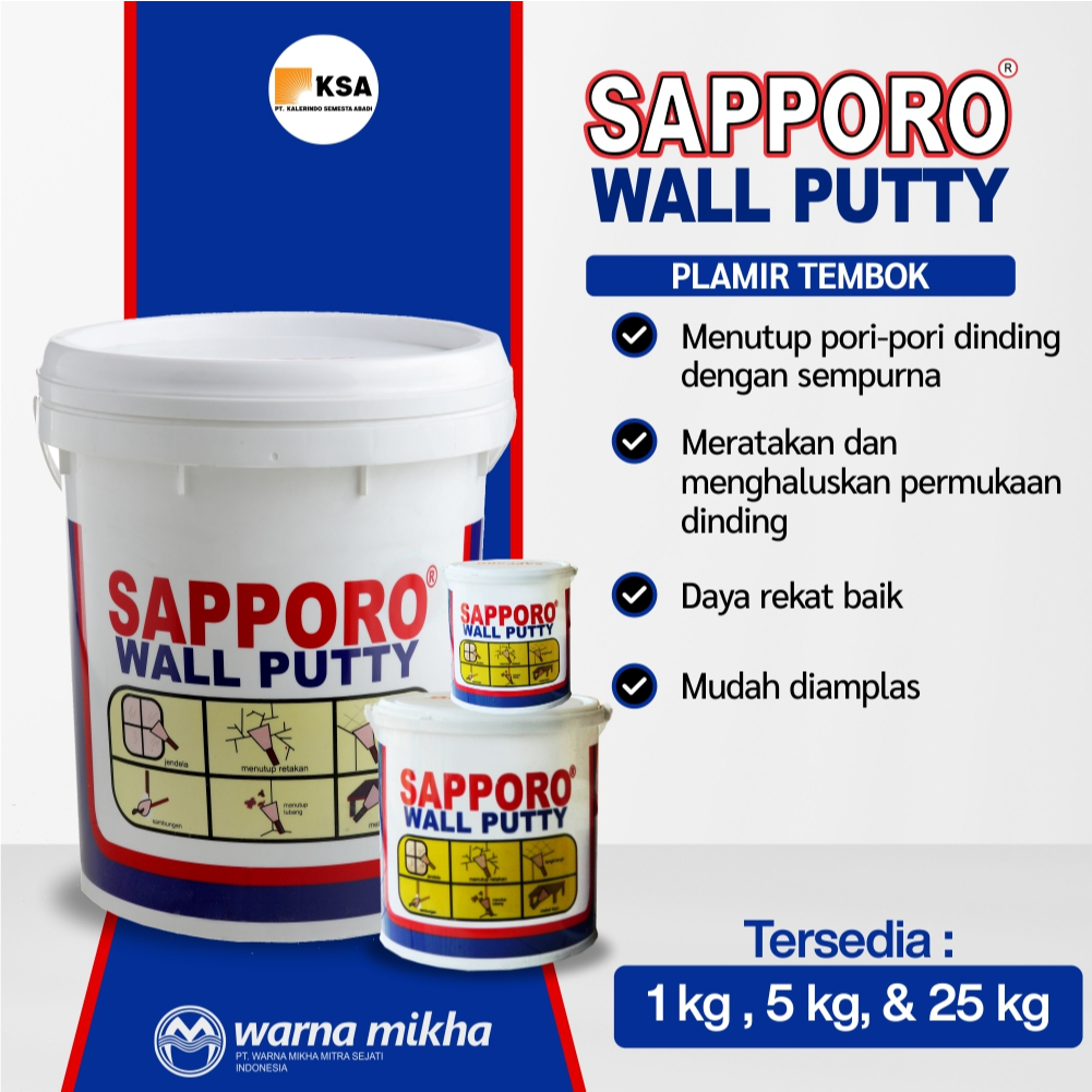 SAPPORO Wall Putty Plamir Tembok Penutup Pori Dinding