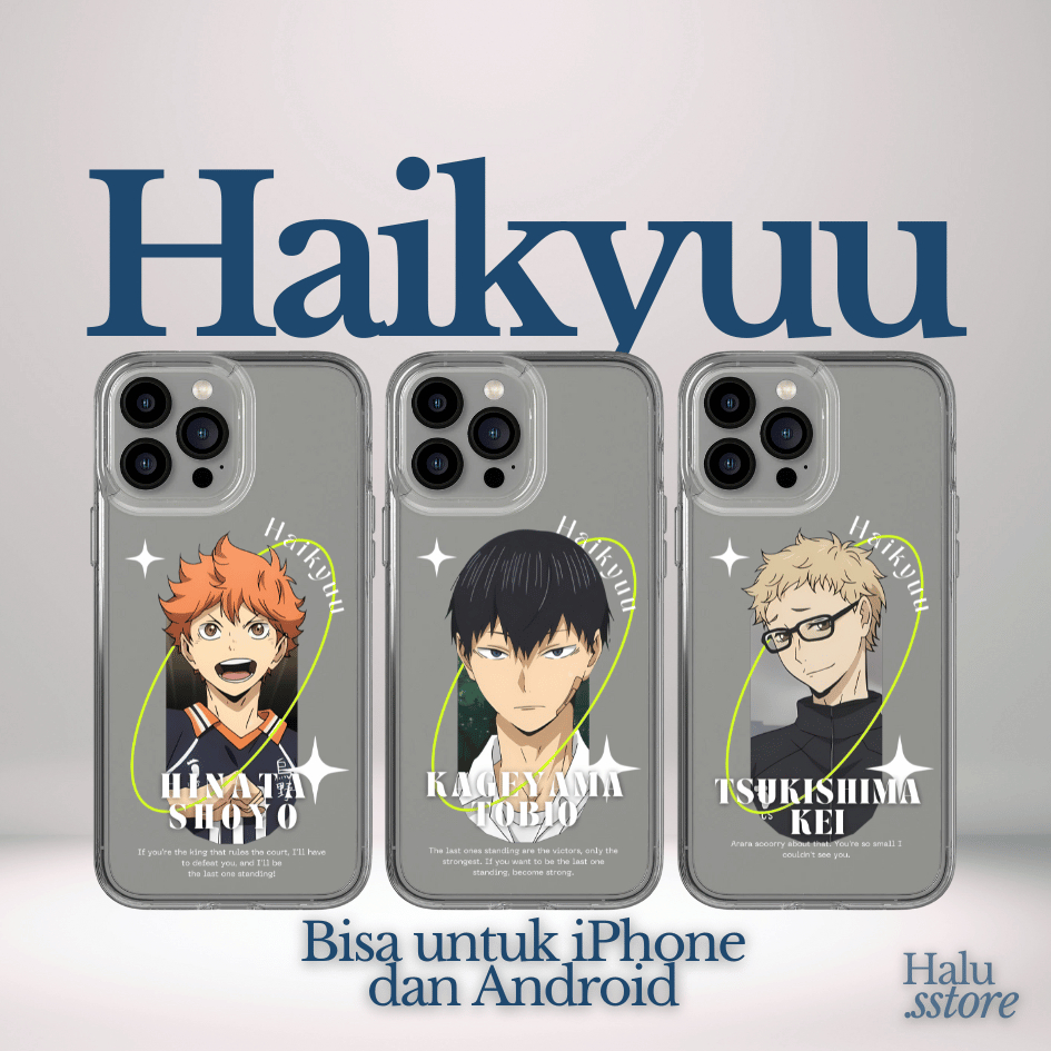 Case Haikyuu | Clear Case Transparan iPhone Android | Casing HP Wibu Anime Fanart Lucu