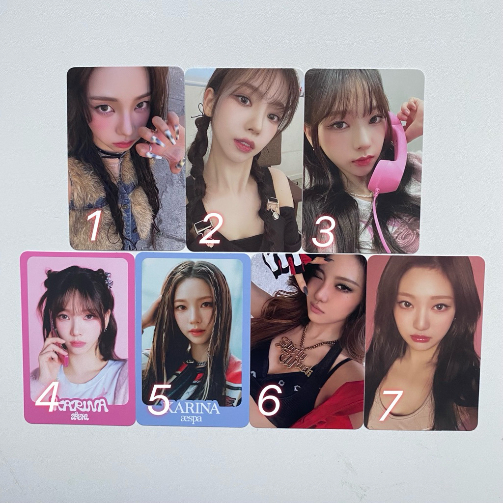 PC AESPA OFFICIAL PHOTOCARD KARINA NINGNING GISELLE WINTER ALBUM RICH MAN COME TO MY ILLUSION TC TRA