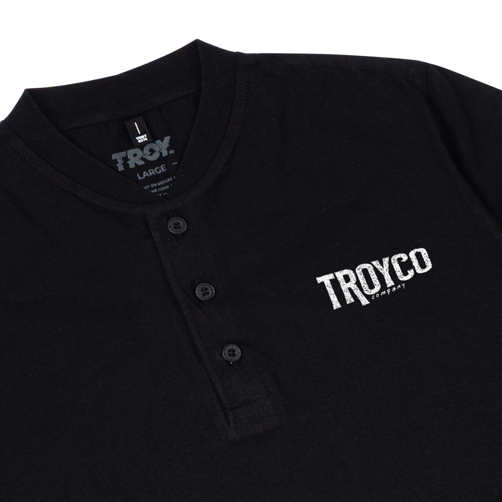 Troy Company Baju Koko Pria Hitam Lengan Pendek Kerah Shanghai Basic KKD 2566