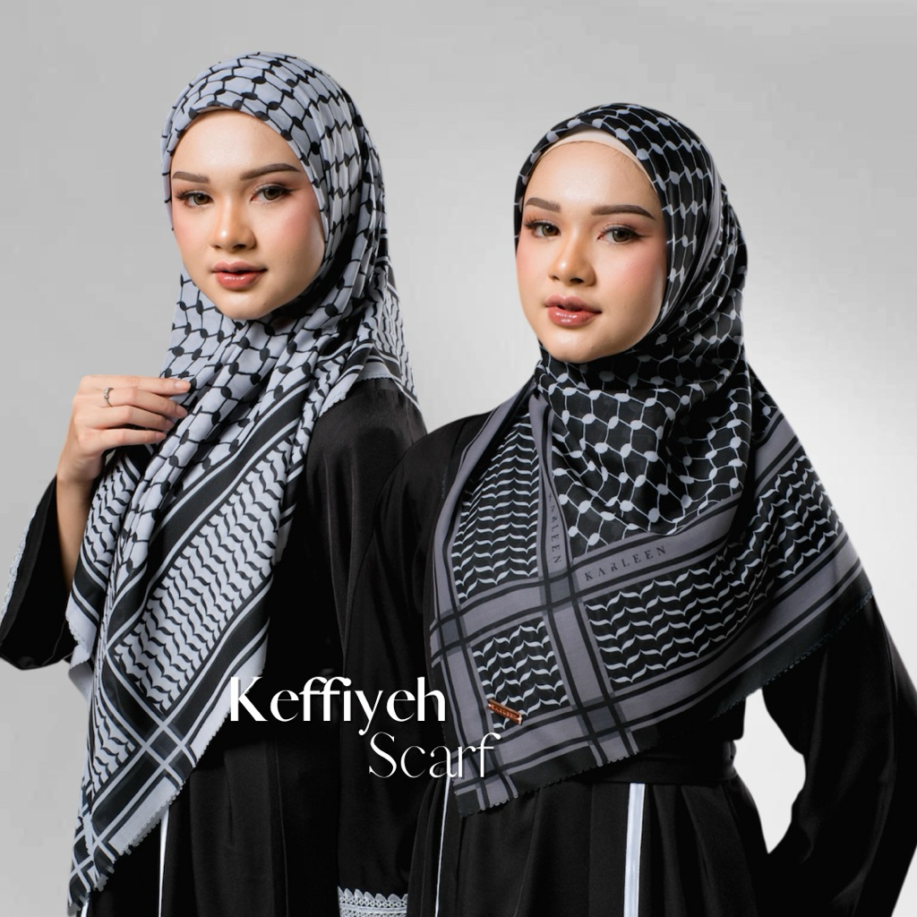 Karleen Hijab - Keffiyeh Scarf Hijab Hijab Voal Ultrafine Premium 115x115 | Lasercut | Label Gold | 