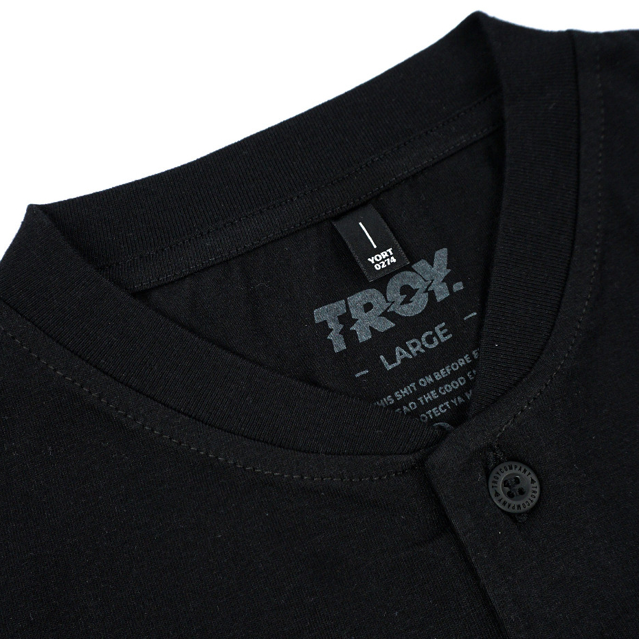 Troy Company Baju Koko Pria Hitam Lengan Pendek Kerah Shanghai Basic KKD 2566