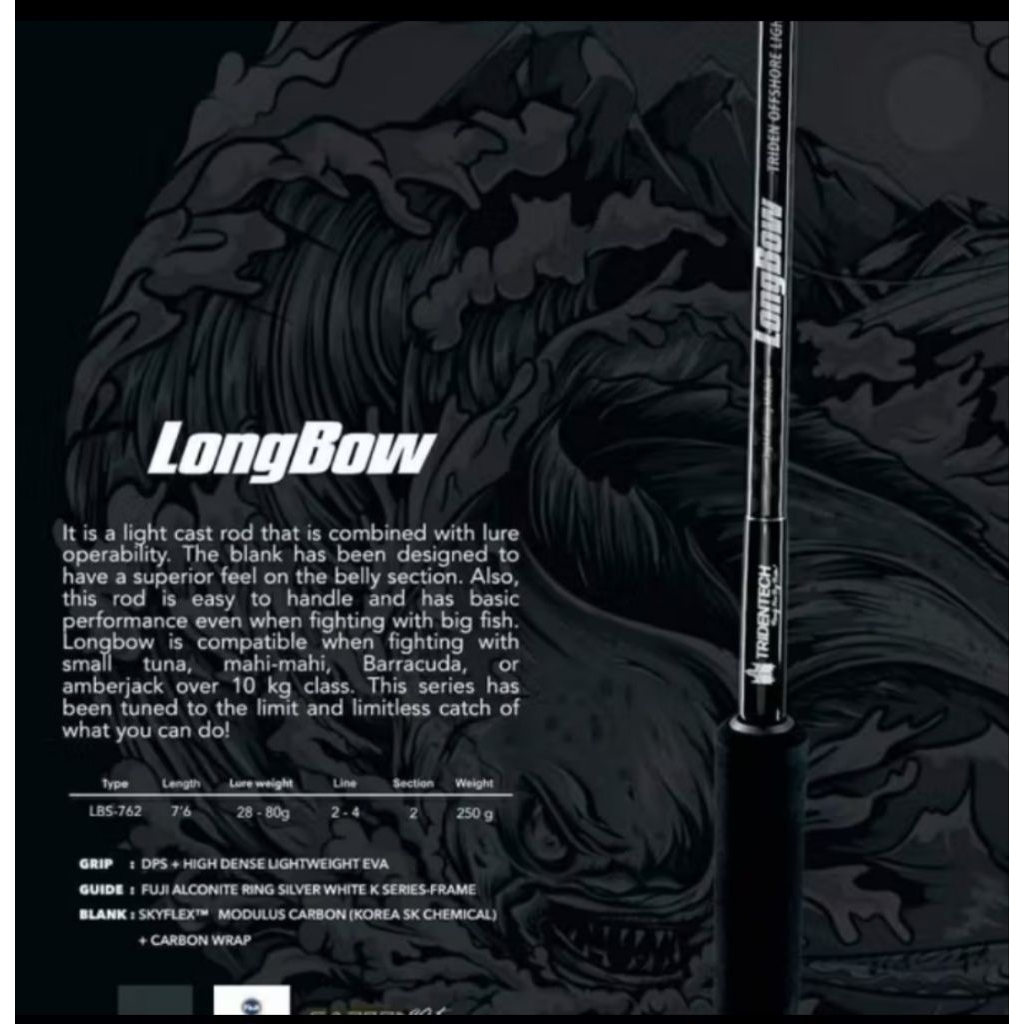 Rod Tridentech Longbow Ligth Popping PE1.5-3