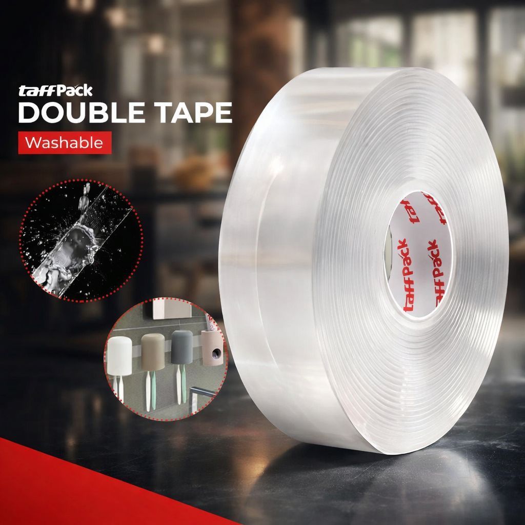 Double Tape Nano Transparan Super Kuat 3m 5m – Lem Dua Sisi Anti Air Washable Untuk Dinding Kaca Mob