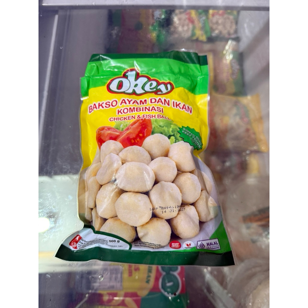 Okey Bakso Ayam dan Ikan Kombinasi 500gr