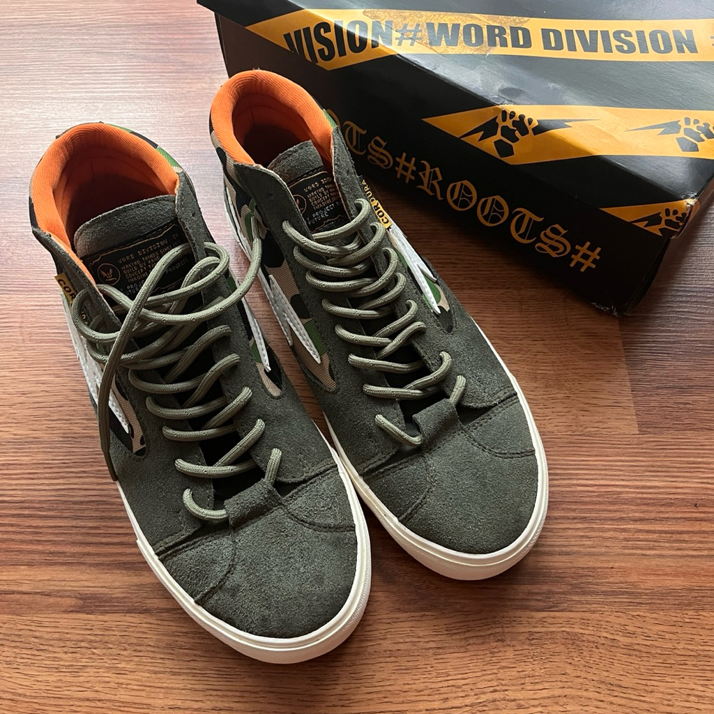 NEW SEPATU PRIA SNEAKERS MID CAMO ARMY MERK WORD DIVISION SZ.42