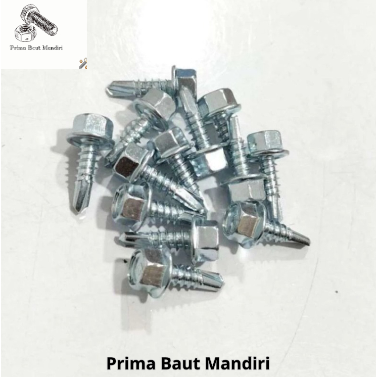 Baut Sekrup Baja Ringan / Roofing 10x19 | Sekrup Atap | Paket 48 Pcs