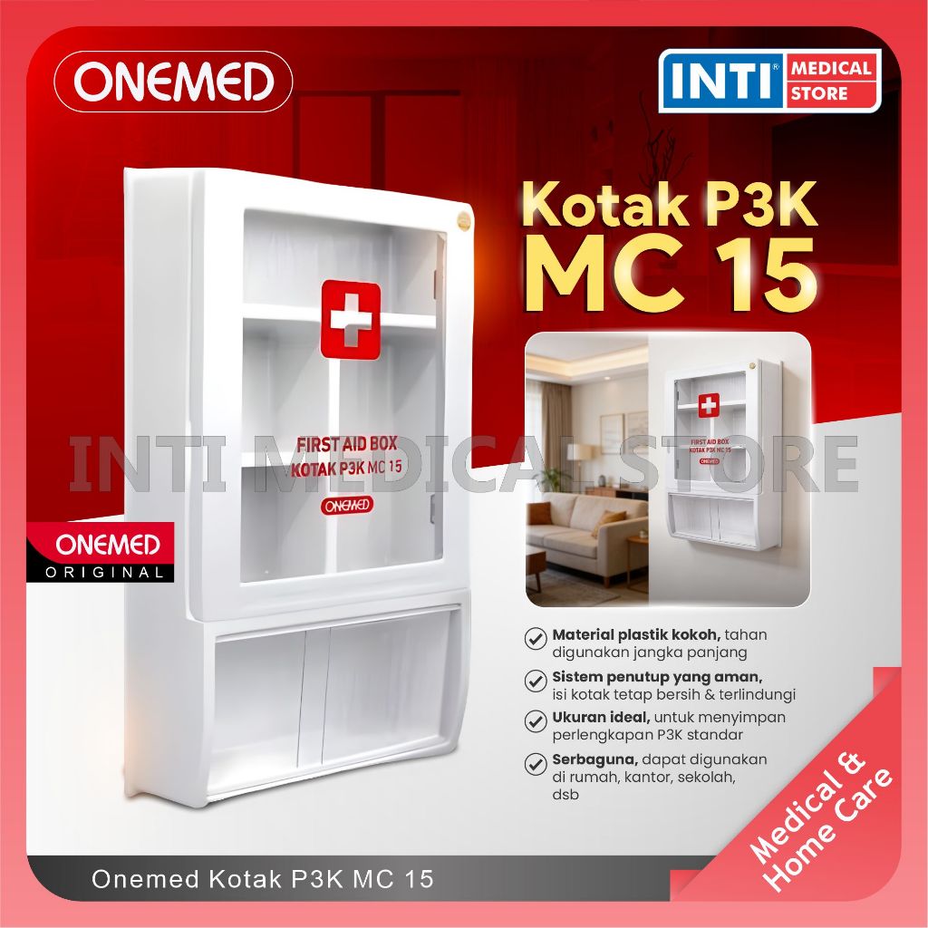 Onemed | Kotak P3K MC 15 | Tempat Penyimpanan Alat Medis P3K MC15