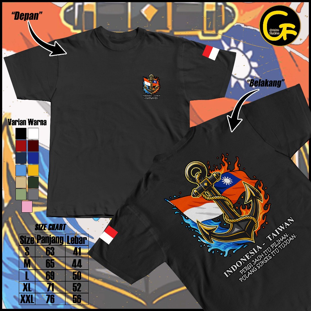 Kaos Anak Rantau Indonesia Taiwan Tshirt TKI Kata kata Cotton Combed 30s DTF Dewasa Pria Wanita BAJU