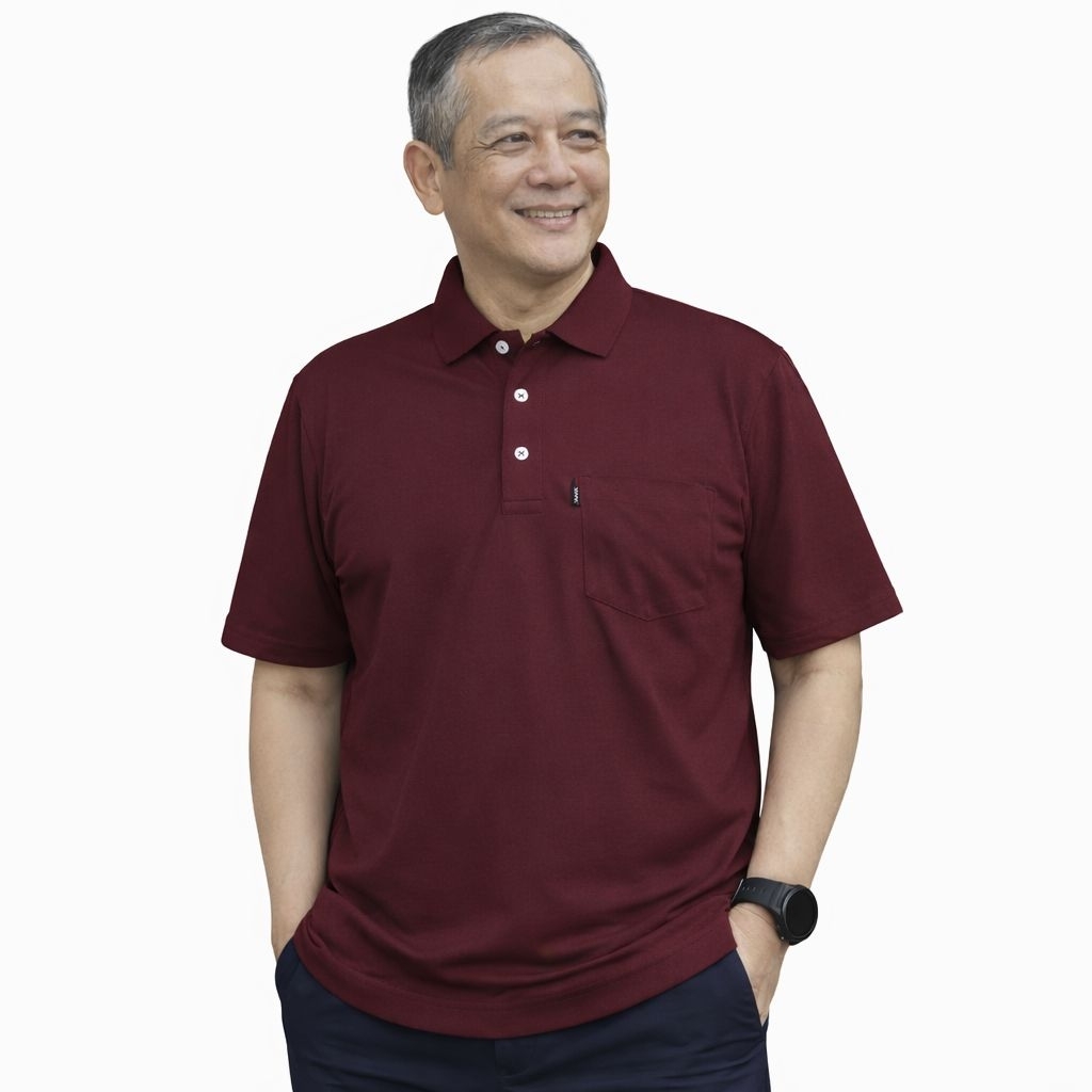 Kaos Kerah Pria Dewasa Kerah Korea Polos Saku Lengan Pendek LAIFU allsize XL