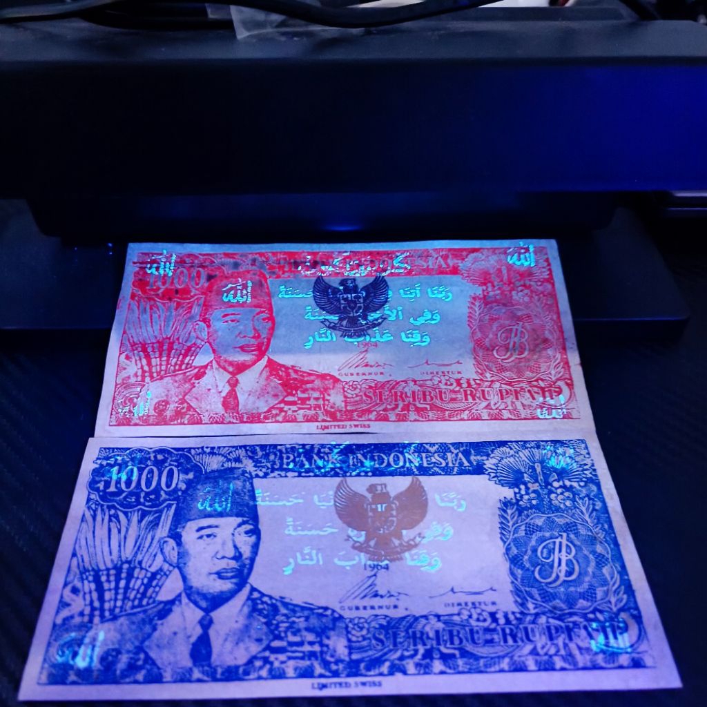 Uang Kuno 1000 Soekarno Uka-Uka Kaligrafi Asli Indonesia