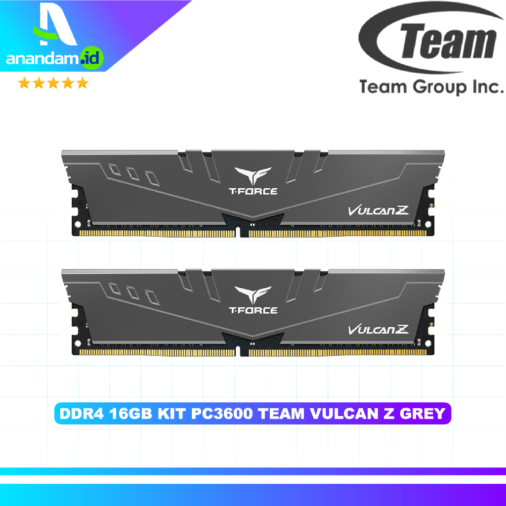 RAM TEAM T-FORCE VULCAN Z DDR4 16GB KIT (2X8GB) 3600MHZ DARK GRAY