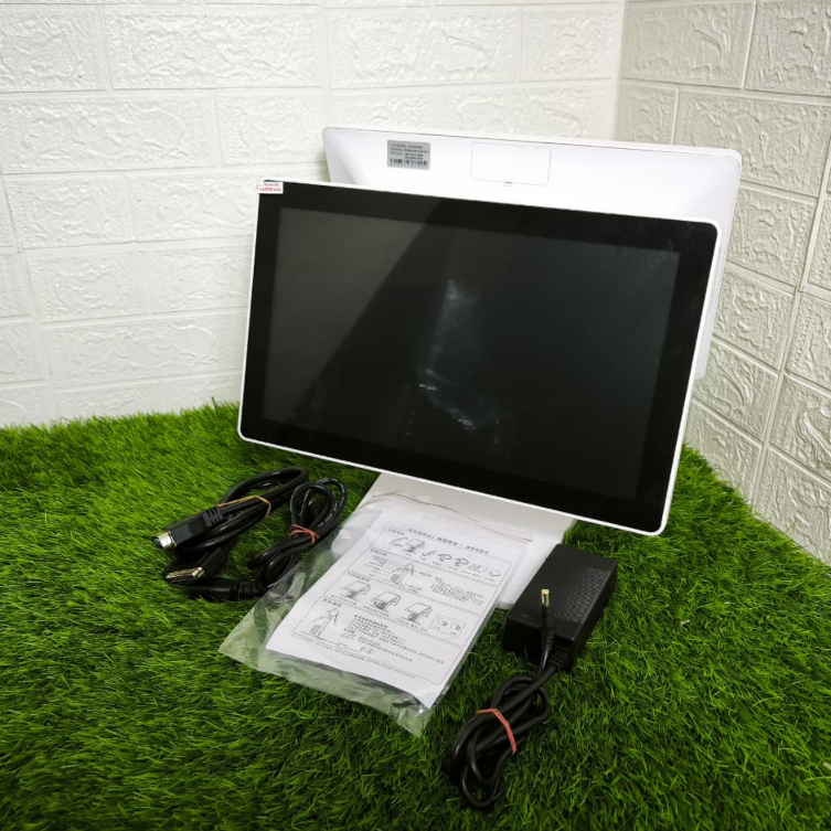 PC Kasir Zonerich Touch POS Terminal ZQ-T8350 Dual Layar 15inch Intel Celeron J1900 OS Windows