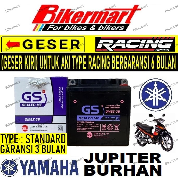 Aki Motor Yamaha Jupiter Z Burhan Jupiter Z Lama GM5Z3B Accu Kering MF