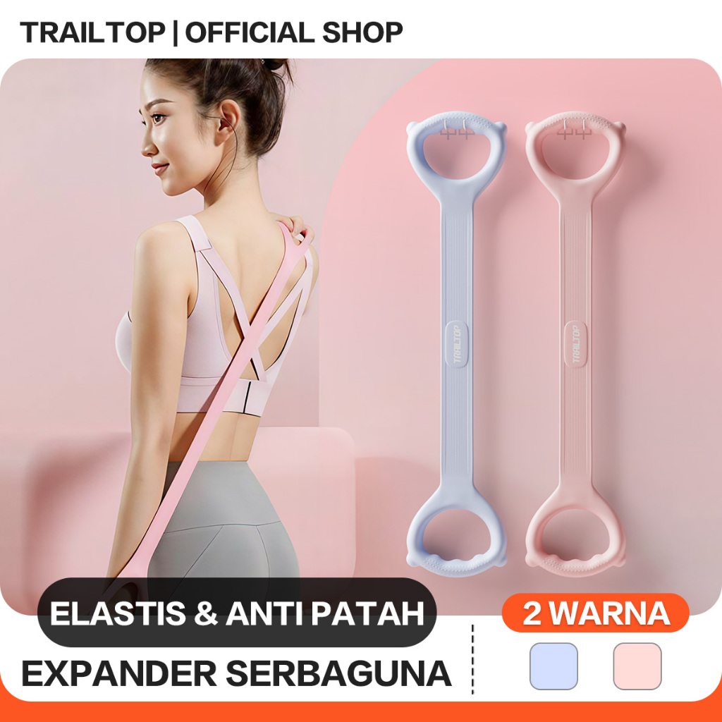 TrailTop Tali Stretching Karet Gym Tali Yoga Stretching Elastis Kuat Tidak Putus Dan Pembakar Lemak