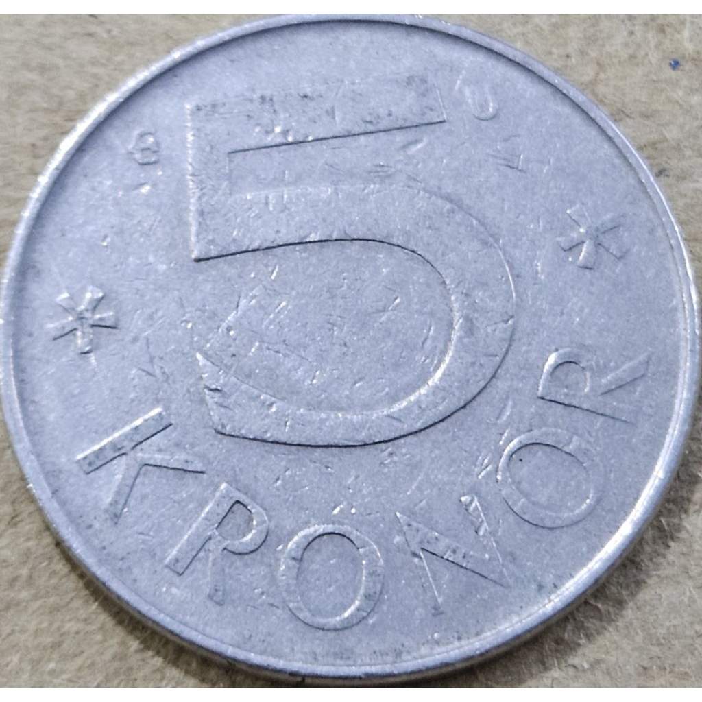 Koin Asing negara swedia 5 krona tahun 1984 kondisi utuh dijamin original 100%