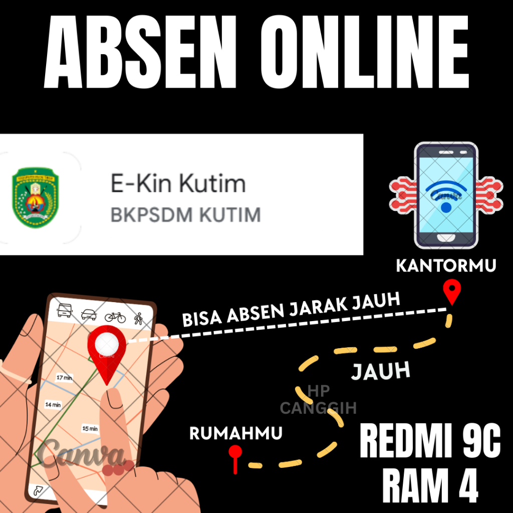 hp absen online fake gps absen jarak jauh redmi 9C ram 4/64 hp bekas pakai 100% original garansi