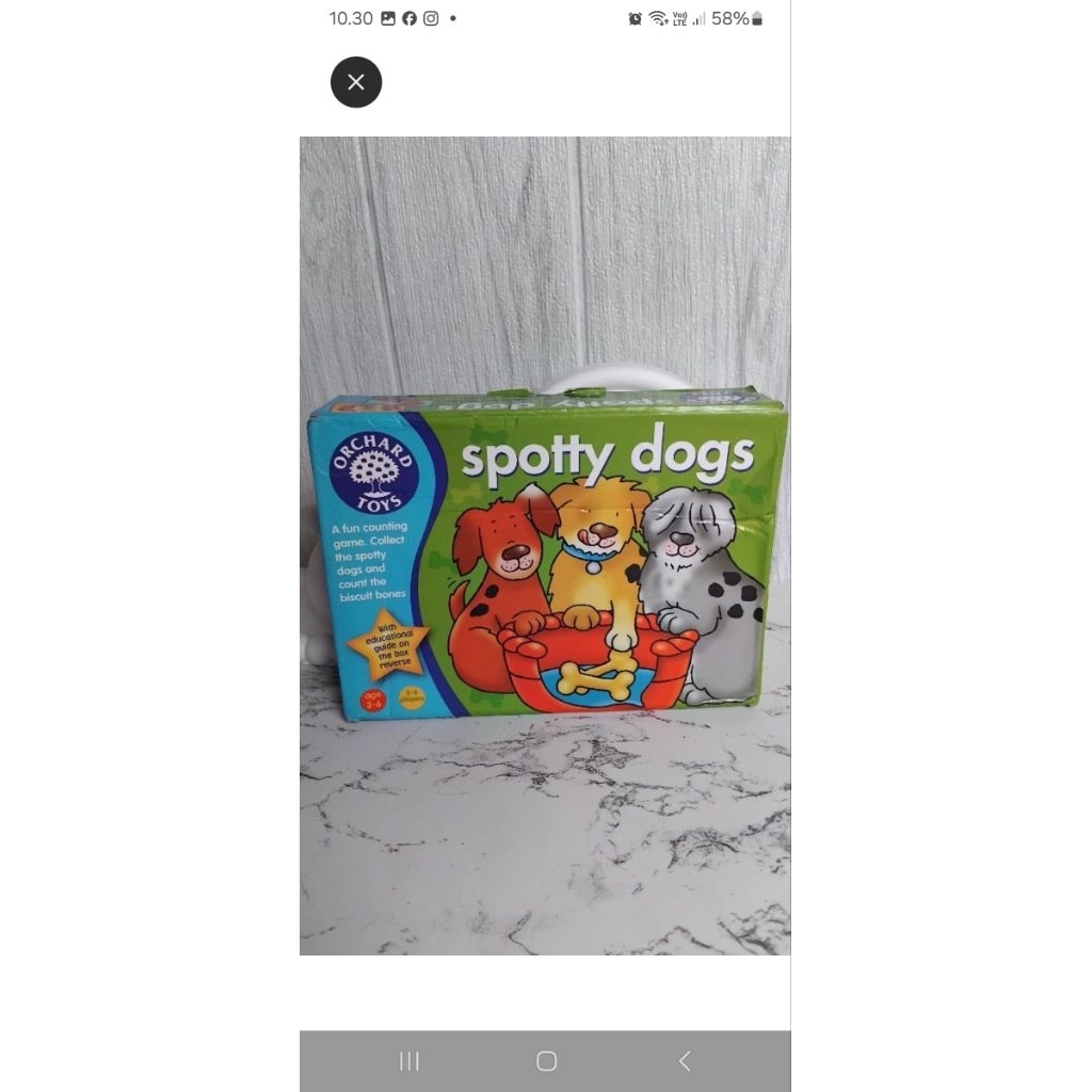 Preloved Mainan Edukasi Boardgame Orchard Toys Spotty Dogs